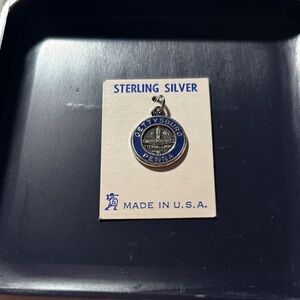 Vintage Sterling Silver Gettysburg Penna Blue Enamel Charm For Bracelet